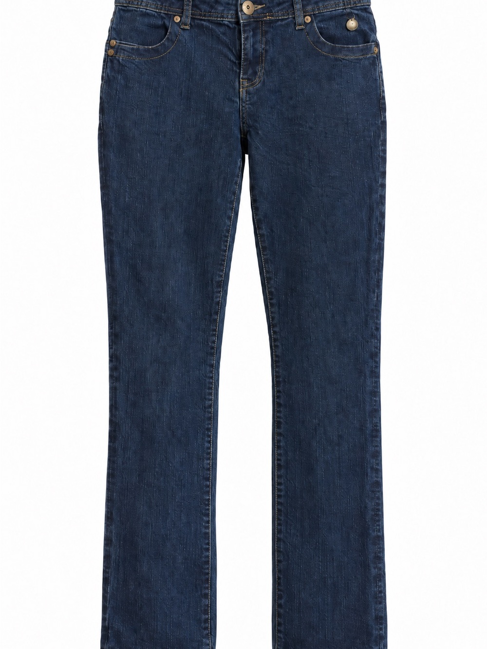 Y2K Apple Bottoms Dark Wash Gold Embroidered Bootcut Jeans 13/14 99% Cotton